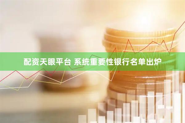 配资天眼平台 系统重要性银行名单出炉
